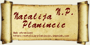 Natalija Planinčić vizit kartica